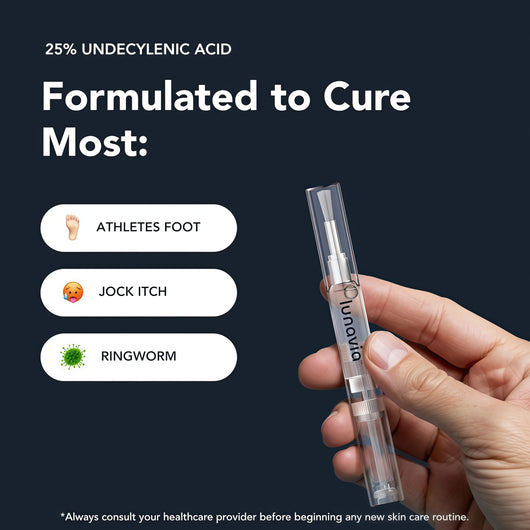 Lunavia Antifungal Pen – Cures Most Athlete’s Foot, Jock Itch, and Ringworm - 25% Undecylenic Acid with added Tea Tree, Jojoba, Clove Bud Oils & Aloe -1-Pack Twist Pen (9ML Volume)